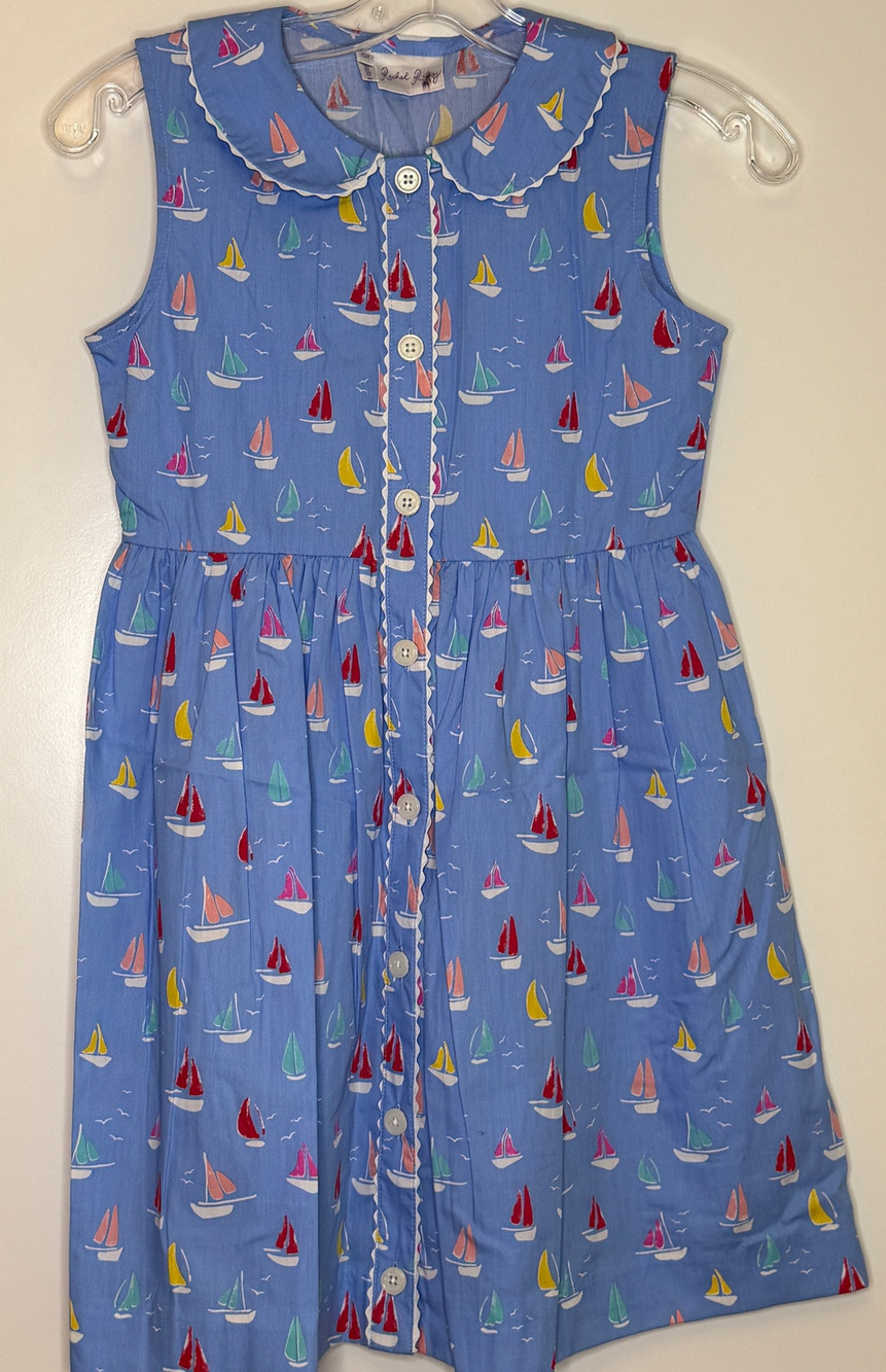 Rachel Riley Girls Boats Sleeveless Sundress Size 8